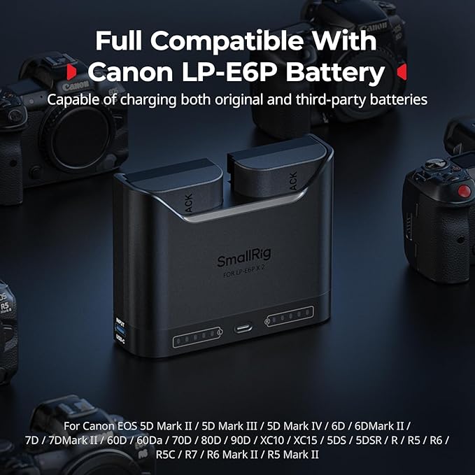 SMALLRIG LP-E6P LP-E6NH LP-E6N LP-E6 Battery Charger - Image 4