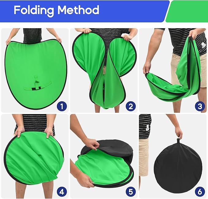 Portable Green Screen Chair, 57 in Greenscreen Backdrop with Stand Double Sided Foldable Green Background, Chroma Key, for Photography Streaming Gaming Photo Zoom Video Chats and Meeting
