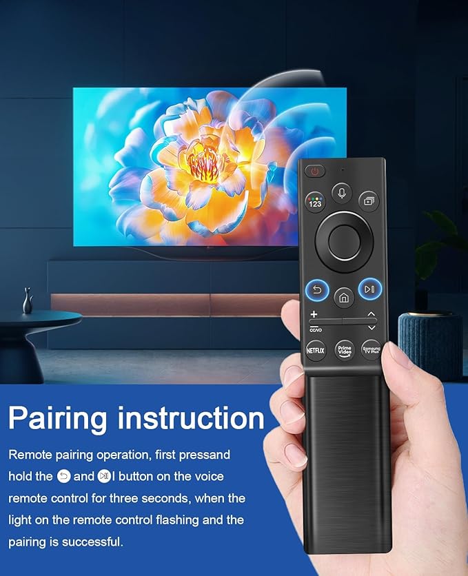 BN59-01357A Solar Voice Remote Compatible with Samsung Remote with 3 Apps and Solar Charging for Samsung Smart TVs Frame Neo LED Smart 4K 8K Ultra HD,VG-TM2180ES/ZA