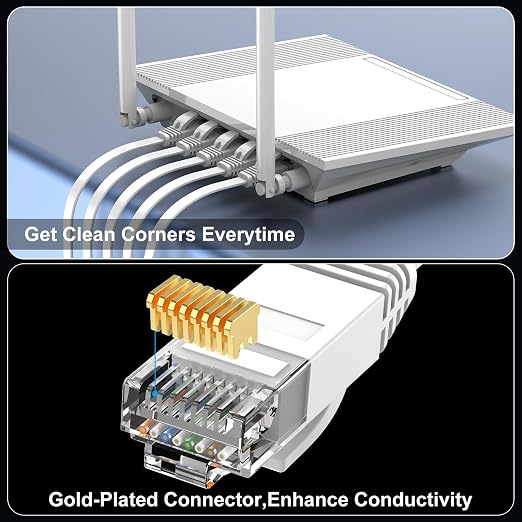 Cat 6 Ethernet Cable 10 ft Flat Internet Network Cables - Image 5