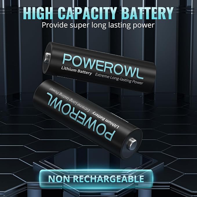 POWEROWL Lithium Batteries AA 16 Pack, High Capacity 1.5V Double A Battery Long - Image 2