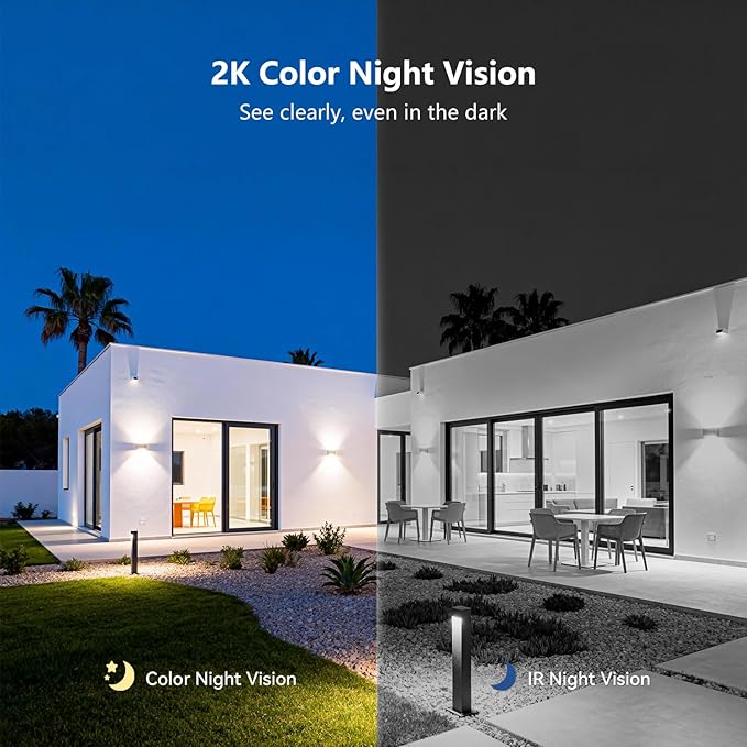 Anakk Outlet Powered Outdoor Security Camera with SD Card, 2.4Ghz/5Ghz WiFi Home Camera, Night Color, 2 Way Audio, 24/7 Recording, Human Detection, Cam for Baby/Nanny/Pet, Waterproof, No Monthly Fee