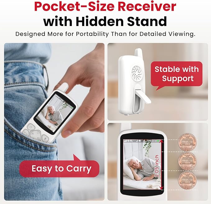 CallToU Elderly Monitor with Camera and Audio, 2-Way Talk Baby Monitors for Elderly No Wi-Fi Video Monitor for Elderly,Call Button for Elderly Home/Nursing Home Use | for Seniors, Dementia Patients