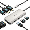USB C Docking Station Dual DP Monitor, Displayport Docking Station with Dual DP, HDMI, VGA, USB2.0 Ports for Lenovo HP Dell, Windows System Computer