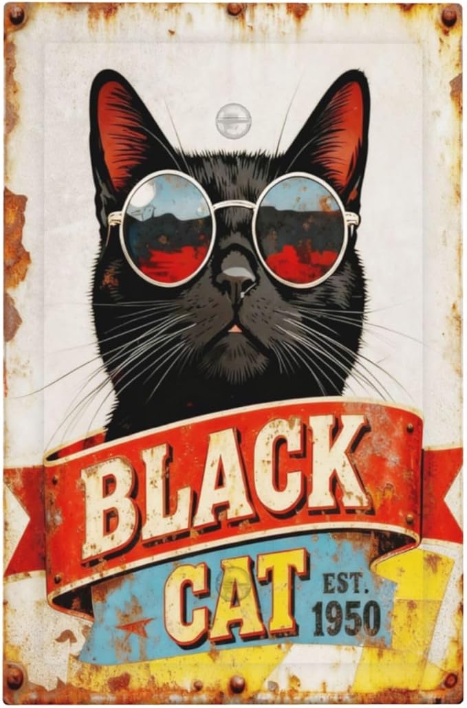Bvtewkhz Black Cat Vintage No Device Single Blank Decorative Outlet Covers Light Switch Plate Electrical Receptacle Switchplate For Bathroom Kitchen Bedroom