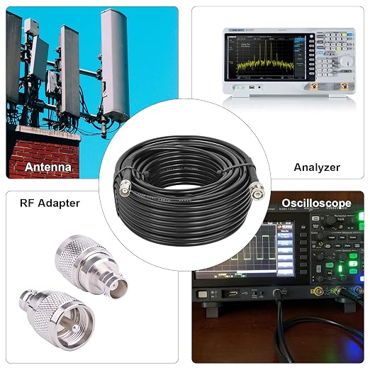 MOOKEERF BNC Male to BNC Female Coaxial Cable 50 ohm RG8X Coax Ultra Low Loss - Image 6