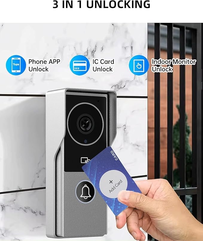 ANJIELO SMART Wired Video Intercom System, Video Doorbell Door Phone System,WiFi 1080P HD Monitor, Night Vision,Dual-Way Intercom for Villa House Office Apartment (2 Bell +2 Monitor)