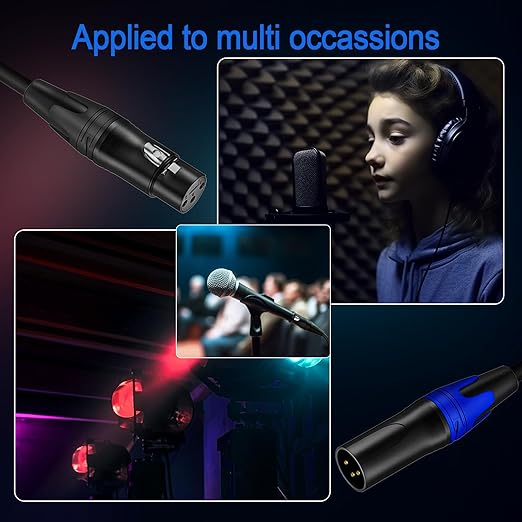 LanSenSu XLR Female to 2 XLR Male Patch Y Cable Balanced Microphone Splitter Cord Audio Adaptor (3.3ft-2pack)