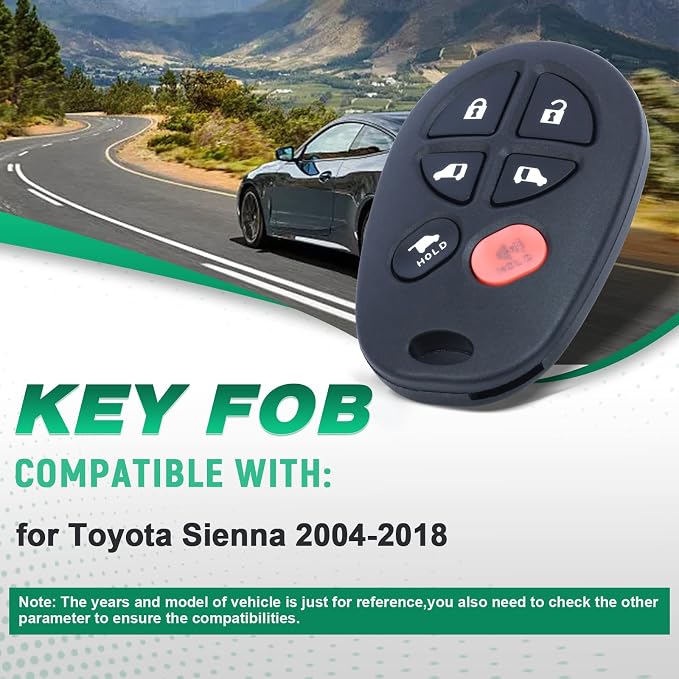 Beefunny Keyless Entry 6 Button Remote Car Key Fob - Image 3