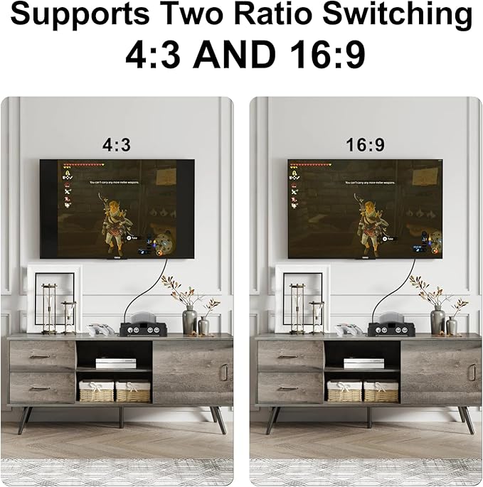 Arector N64 to HDMI Converter, HDMI Converter Supports 4:3/16:9 Ratio Conversion, Compatible for Nintendo 64/SNES/NGC/SFC