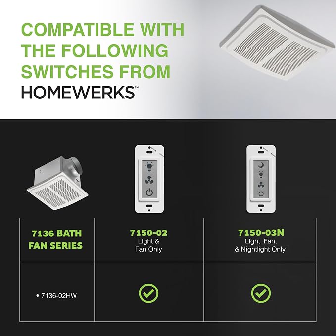 Homewerks 7136-02HW Bathroom Vent Fan - Image 9