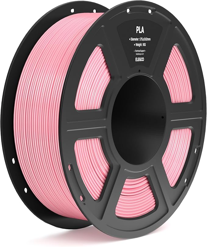 ELEGOO PLA Filament 1.75mm Pink 1KG, 3D Printer Filament Dimensional Accuracy +/- 0.02mm, 1kg Spool(2.2lbs) Fit Most FDM 3D Printers