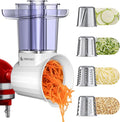Slicer & Shredder Attachment for Kitchen Aid Stand Mixers, with 2.8IN Large Feed Chute, Oversized Cheese Grater Accessories with 4 Food Grade Blades, 304 Stainsless Steel, Dishwasher Safe