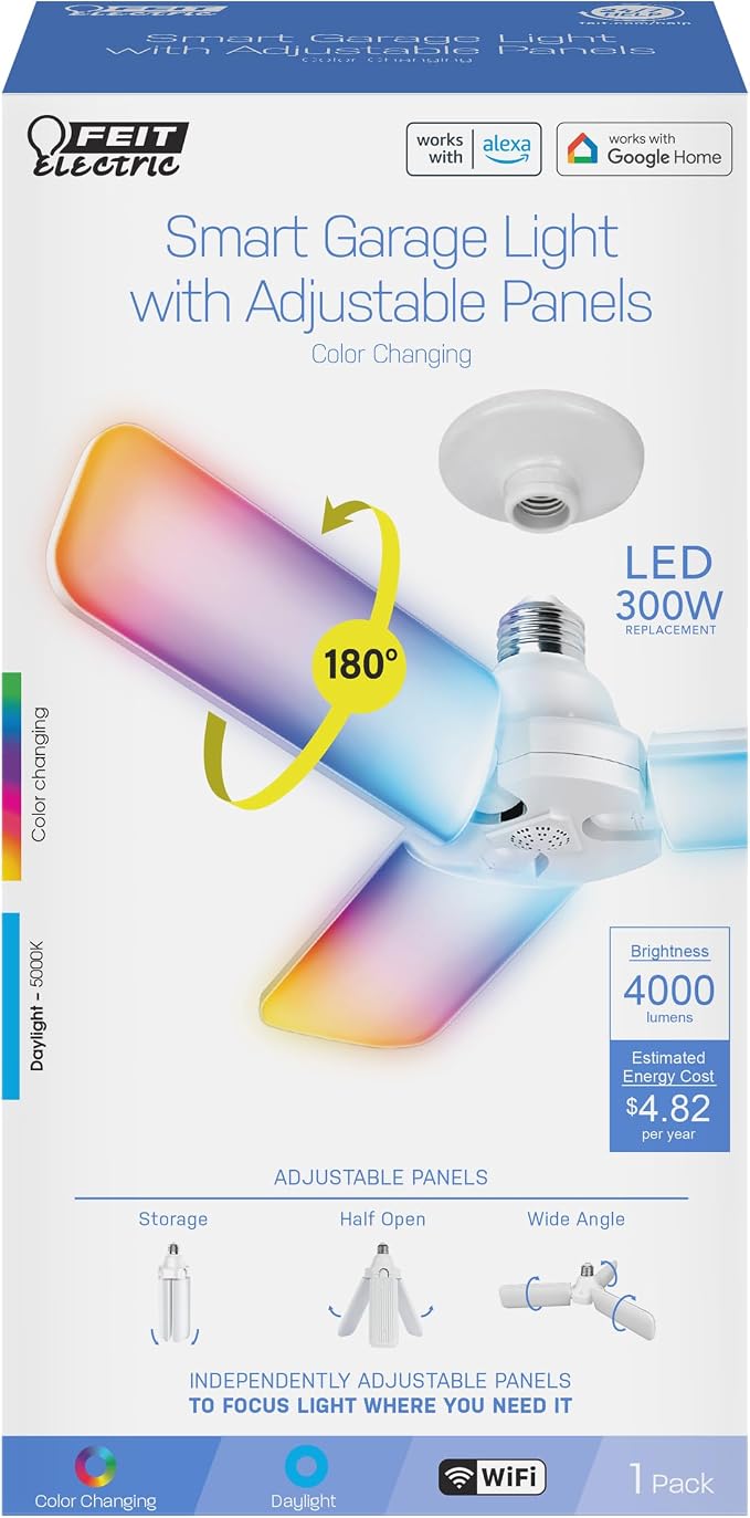 Feit Electric Smart LED Garage Light, 4000 Lumens RGBW Color Changing - Image 12