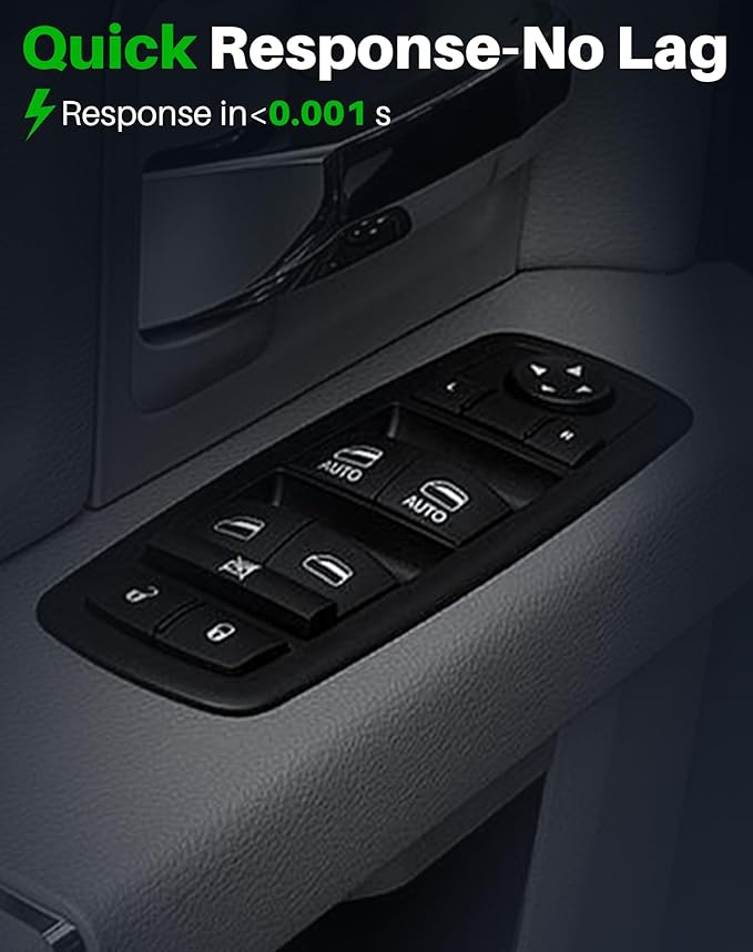 Dacall Power Window Switch Fit for 2009 2010 2011 2012 Dodge Ram 1500 2500 3500 Truck Quad Cab/Crew Cab Front Left Driver Side, Door & Windows Control, Replaces 4602863AD, 4602863AB, 4602863AC