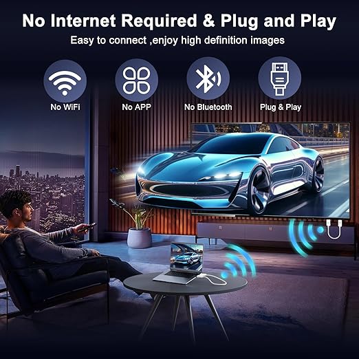 Anytrox Wireless HDMI Transmitter and Receiver 4K Decode 1080P Output, HDMI Wireless Extender, Plug & Play, Support 2.4/5GHz for Streaming Video and Audio to Monitor from Laptop/Pc/Tv Box (White)