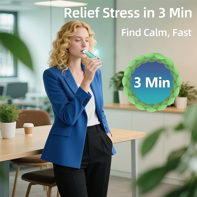 Portable Breath Balancer: Quit Smoking Gadget & Anxiety Relief Item. Quick 3-Minute Decompression, Sleep Aid, Focus Enhancer. Sports Recovery & Corporate/Family Wellness Gift. (Light Green)