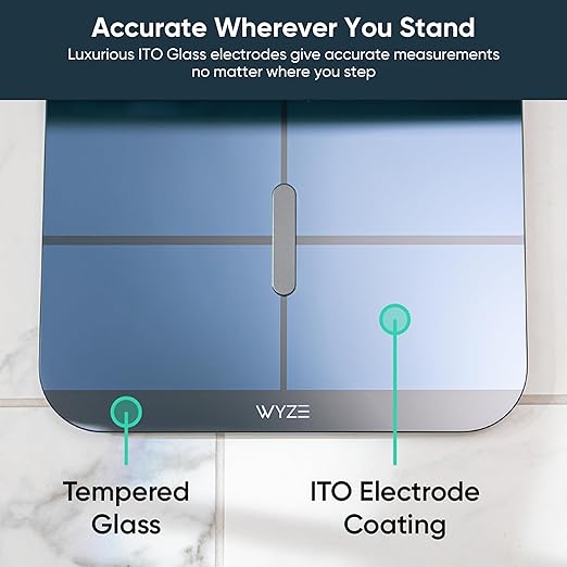 Wyze Smart Scale X - Digital Bathroom Scale for Body Weight, BMI, Body Fat, Muscle Mass, Heart Rate Monitor | Sync with Health Apps | for People, Baby & Pet, 400 lbs (Black)