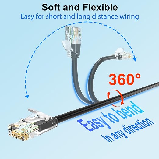 Cat 6 Patch Cable 100 feet, Slim Cat6a Ethernet Cable 10Gbps 550Mhz, UTP Pure - Image 4
