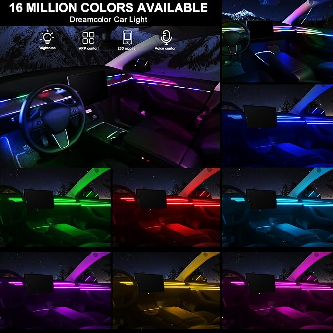 Dreamcolor Acrylic Interior Car LED Strip Light - Image 2