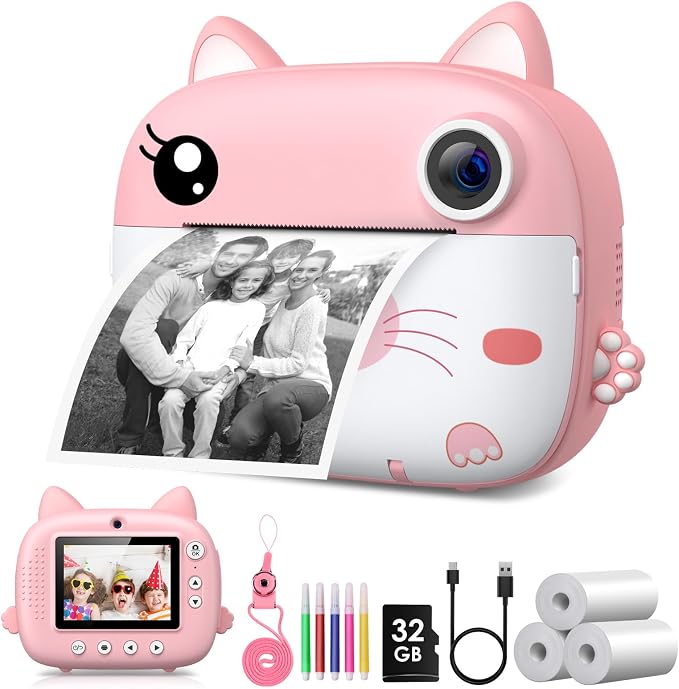 Kids Camera Instant Print, 3.0" HD Screen Kids Instant Cameras, Christmas by GREENKINDERKidsCamera