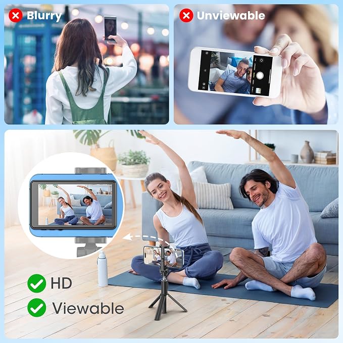 Vlog Selfie Monitor Screen iPhone, 4K 60fps Recording, Wireless Screen Mirroring - Image 6