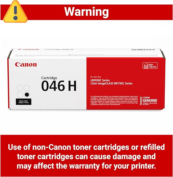 Canon Genuine 046 Black Toner Cartridge High Capacity Compatible with LBP654Cdw, MF731Cdw, MF733Cdw, MF735Cdw