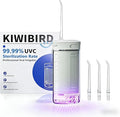 KIWIBIRD Mini Water Flosser for Travel, Ultra-Portable Cordless Oral Irrigator with UVC Light, IPX8 Waterproof 3 Modes, 230mL Teeth Cleaner for Tonsil Stones & Braces Care - Home & Travel (Grey)