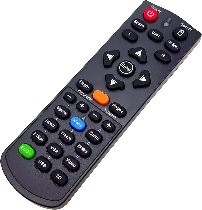 INTECHING Projector Remote Control for Optoma EW556, EX555, EX556, TW556-3D, TW635-3D, TX635-3D, W304M, W306ST, W401, W501, X304M, X306ST, X401, X501, ZW210ST, ZW212ST, ZX210ST, ZX212ST