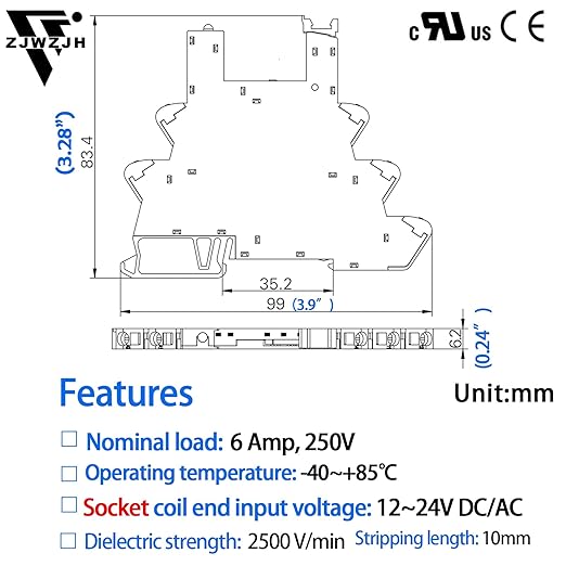 UL Listed 10Pcs Electromagnetic Relay for PLC;24V Relay Din Rail; 24VDC and 24VAC Both; SPDT 6 Amp Push in Socket Screw-Free Wiring
