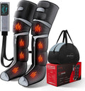Leg Massager with Heat and Compression, Foot Massager for Circulation and Pain Relief, 3 Timers, 12 Intensity, 6 Modes,3 Heating with Knee Massager,Gift for Man Woman Parents,Black