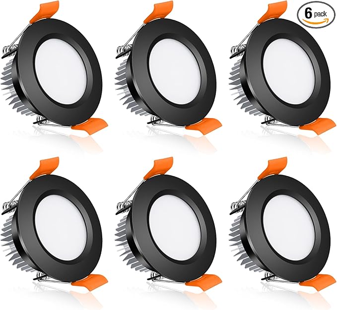 inShareplus 2 Inch LED Recessed Lighting, Black Downlight Dimmable 3W (35W Equivalent), 3000K Warm White, CRI80, Recessed Light Fixtures with LED Driver (6 Pack)