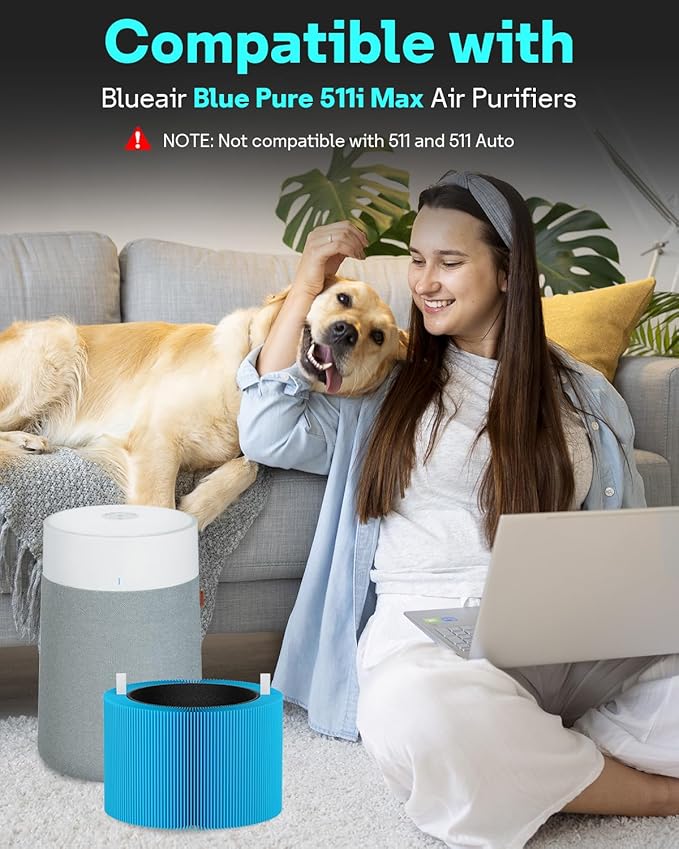 Leemone 511i Max AllergenBlock Filter Replacement Compatible with Blue Pure 511i Max Air Puri-fier, Blue Pure F5MAX, 2 Pack