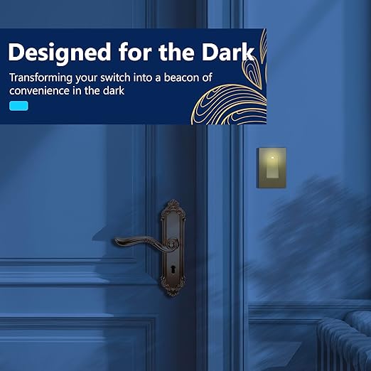 LIDER Minimalist Design Matte Finish Lighted Decorator Switch, Frameless Paddle Light Switch with Locator Light, Grounding Screw, 15A 125V, UL Listed, LS15-1P-GD2P, Gold, 2 Pack