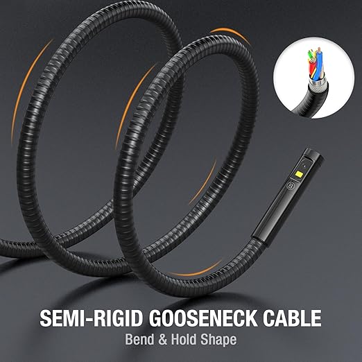 Triple Lens Borescope Inspection Camera, Teslong Professional Endoscope with Light, Digital Video Scope Camera, 5" IPS Screen, Waterproof Flexible Cable for Automotive/Home/Wall/Pipe/Car (16.5FT)