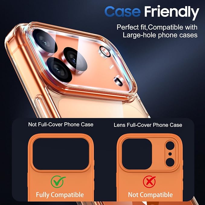 UniqueMe Compatible for 3 Pack iPhone 17 Pro Camera Lens Protector - Image 2