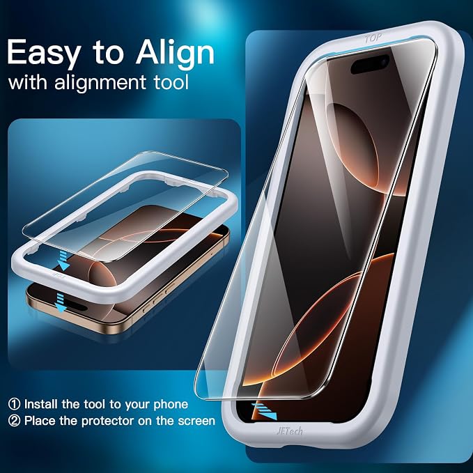 JETech Screen Protector for iPhone 16 Pro Max 6.9-Inch - Image 4
