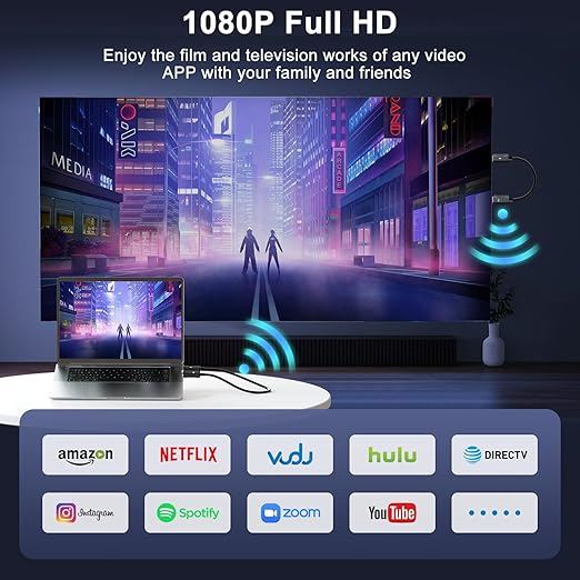 Anytrox Wireless HDMI Transmitter and Receiver 4K Decode 1080P Output, HDMI Wireless Extender, Plug & Play, Support 2.4/5GHz for Streaming Video and Audio to Monitor from Laptop/Pc/Tv Box (Black)