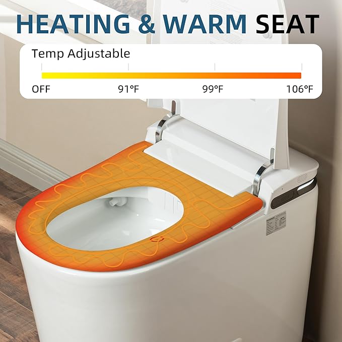WOODBRIDGE GT100 Smart Toilet,Auto Open/Close Lid, Foot Sensor,Auto Flush, Heated Seat & Fragrance System, ADA Height, Easy Installation, without Bidet