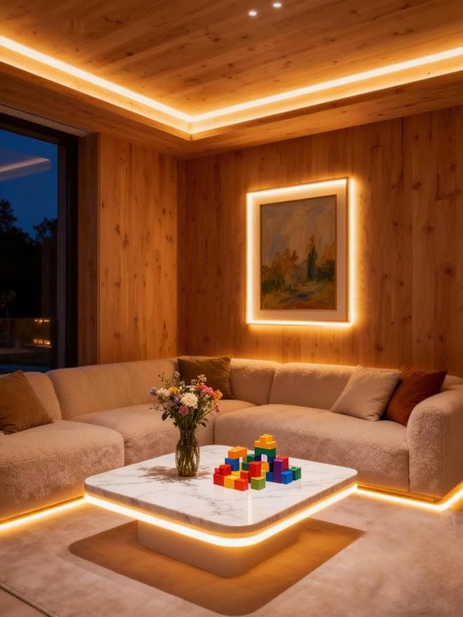 Aalnfe Under Cabinet Lighting 20Ft LED Strip Lights Kit with Dimmer Control for Kitchen, Cabinet, Shelf, Counter 360 LEDs Rope Light Flexible Cuttable Light Strips for DIY