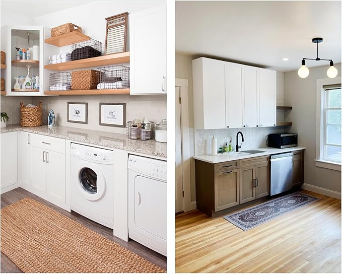 Wall Kitchen Cabinets, RTA Cabinets, White Shaker Cabinet, Wall Mounted, RTA Upper Cabinet, Modern for Kitchen and Bathroom with Door (White, 15" W x 42" H x 12" D)