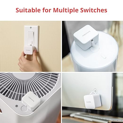 SwitchBot Smart Switch Pusher with Remote - No Wiring, Control with APP, Timer and Bluetooth Remote, Add SwitchBot Hub Mini to Make it Compatible with Alexa, Google Home, IFTTT (White)
