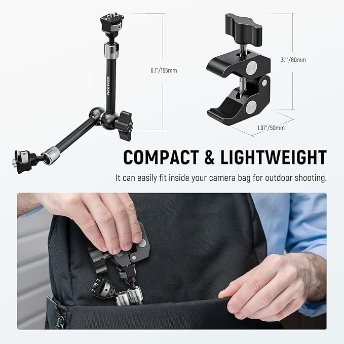 Neewer 11" Articulating Magic Arm Clamp Mount - Image 6