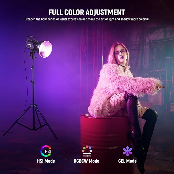 NEEWER 130W RGB LED Video Light APP/2.4G Control 17 Effects, 2500-7500K - Image 3