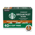 Starbucks K-Cup Coffee Pods, Medium Roast Hot or Iced Coffee, Breakfast Blend, 40 Keurig Pods
