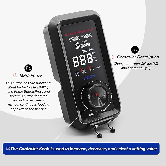 【UPGRADE】Digital PID Vertical Control Board Complete with WiFi Capability Compatible with Pit Boss Pro Series II 4-Series Wood Pellet Vertical Smoker Part NO. 80147