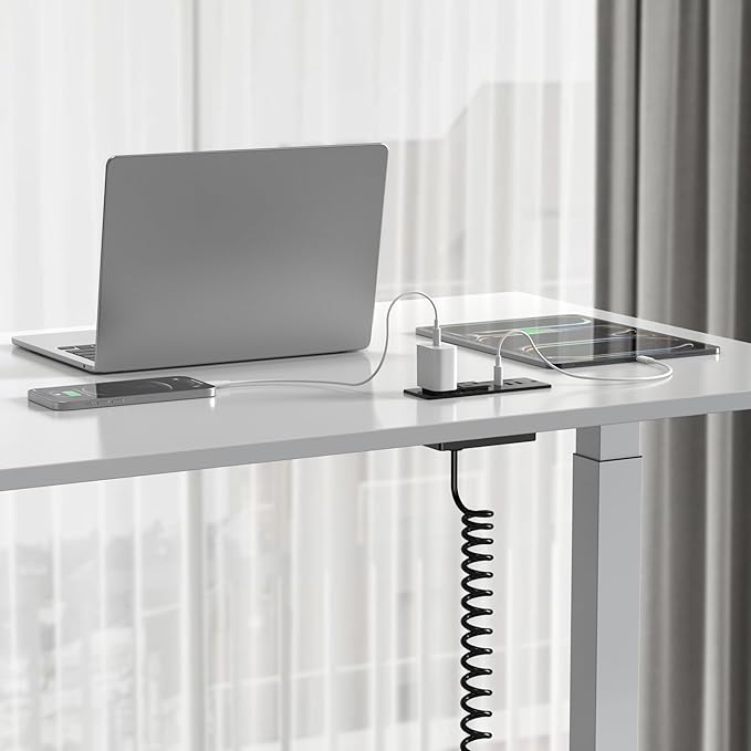 Recessed Power Strip USB C 65W Fast Charging Station,in Drawer Outlet,Furniture Flush Mount for Desktop,Workspace Essential Desk Outlet (Black, 10FT)