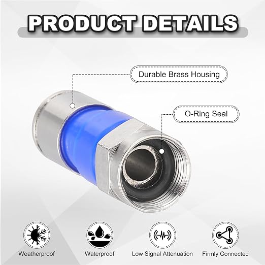 MECCANIXITY 10 Pcs F Type Coaxial Cable Compression Connectors, 75 Ohm Copper - Image 4