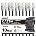 Jadaol Cat6a Ethernet Cable 10 ft 10 Pack, Slim 10G 550MHz 28AWG Patch Cable by Jadaol