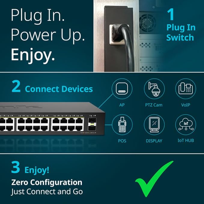 D-Link 24-Port Gigabit PoE+ Unmanaged Switch - Image 3